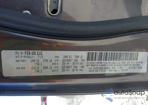 2019 Dodge Journey Se z USA, uszkodzony, nr VIN 3C4PDCBB8KT846031